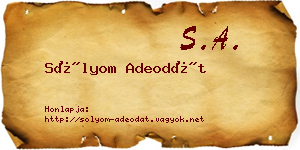 Sólyom Adeodát névjegykártya